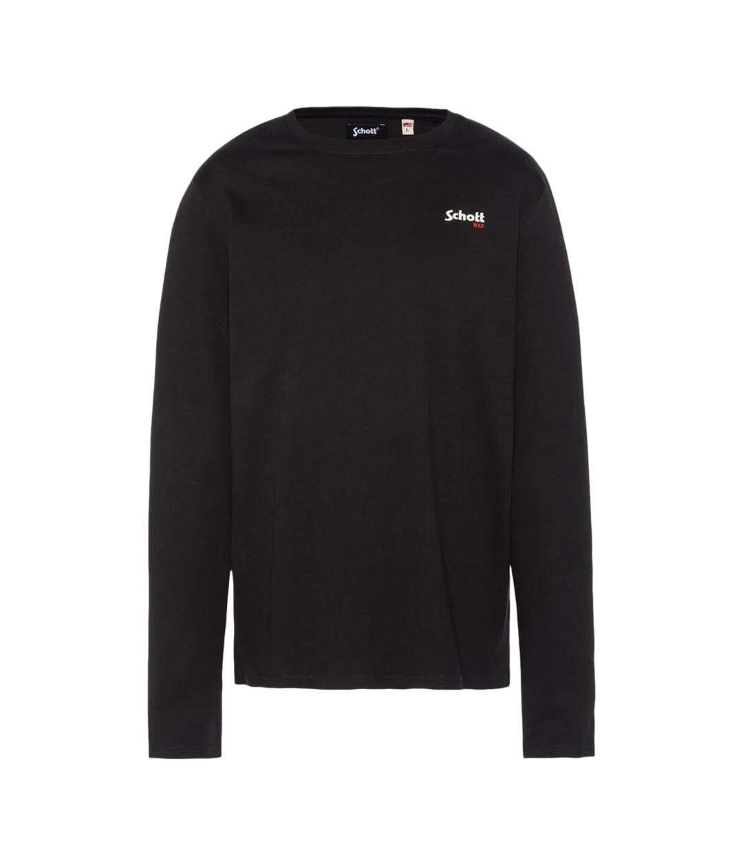T-shirt noir homme schott brodedml - l-1
