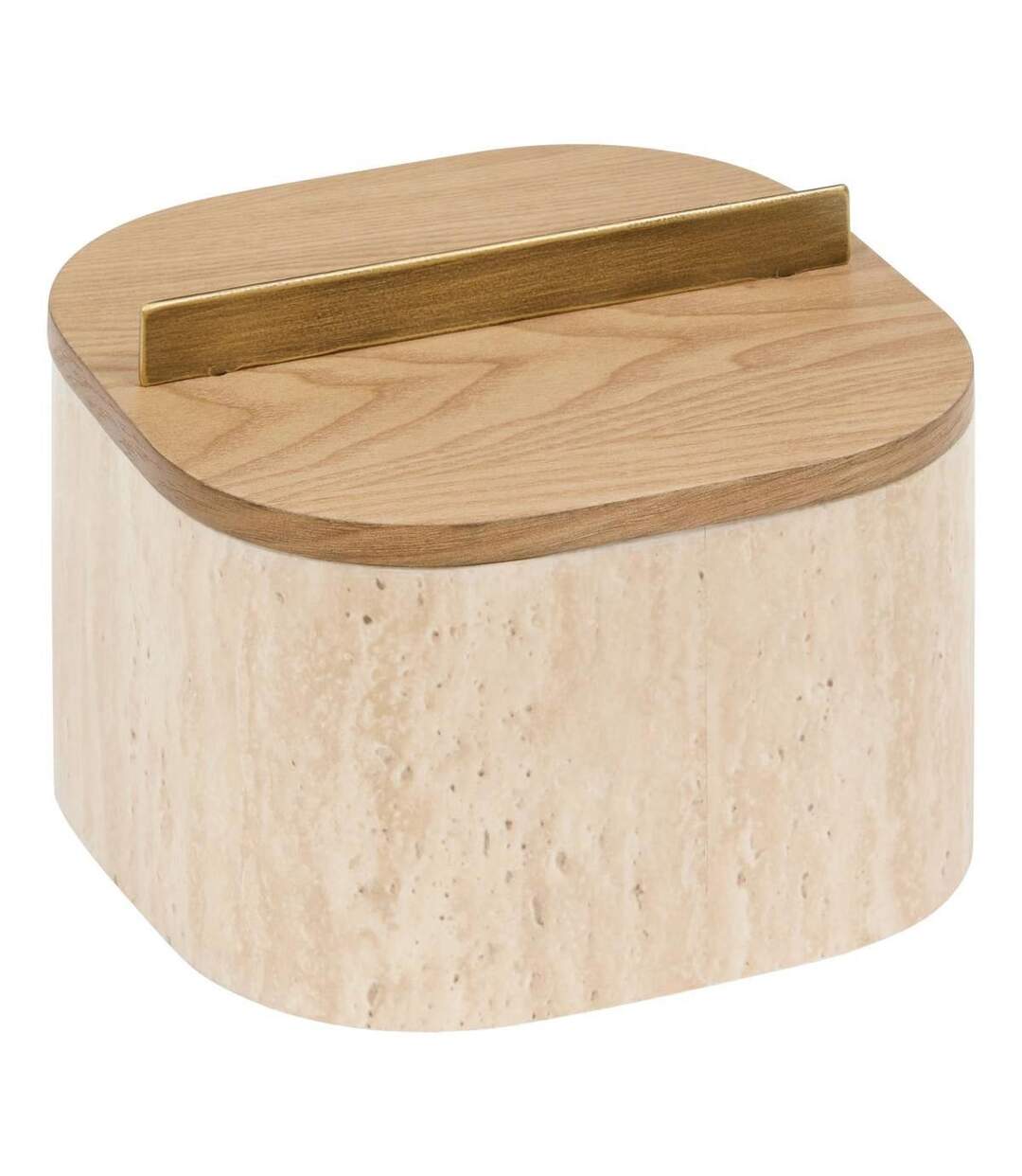Lot de 2 Boîtes Effet Travertin Travi 18cm Beige-2
