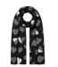 Foulard léger coeur léopard pour femme - Couleur noir-2