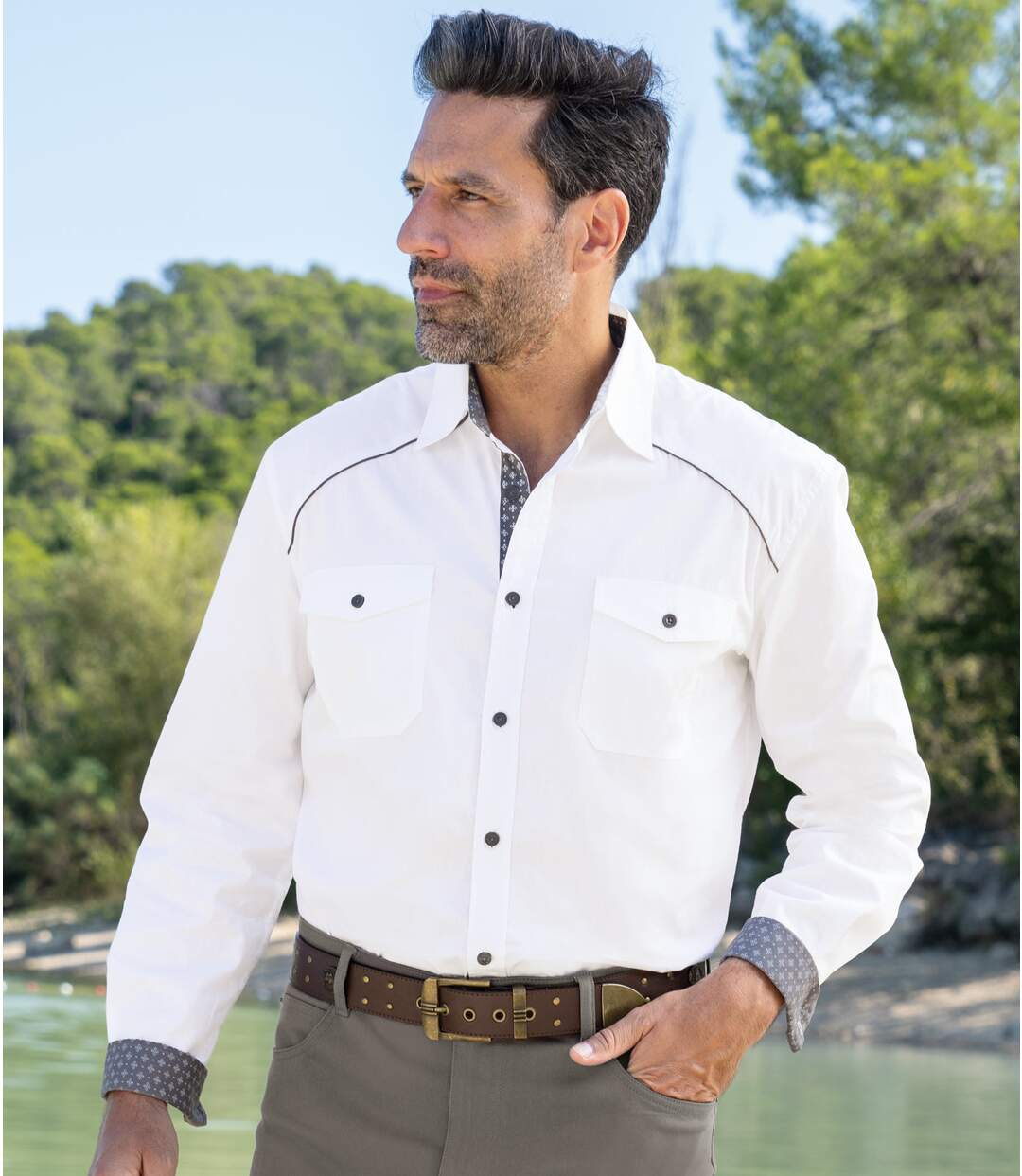 Chemise en popeline homme - blanc