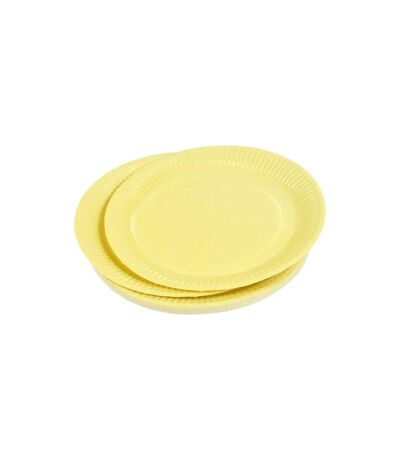 Lot de 20 Assiettes en Carton Vitamine 23cm Jaune