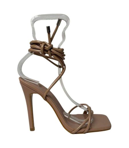 Womens/ladies Leather High Heels Mocha Chic