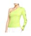 T-shirt asymétrique à manches longues Vert Fluo Femme Nike - L