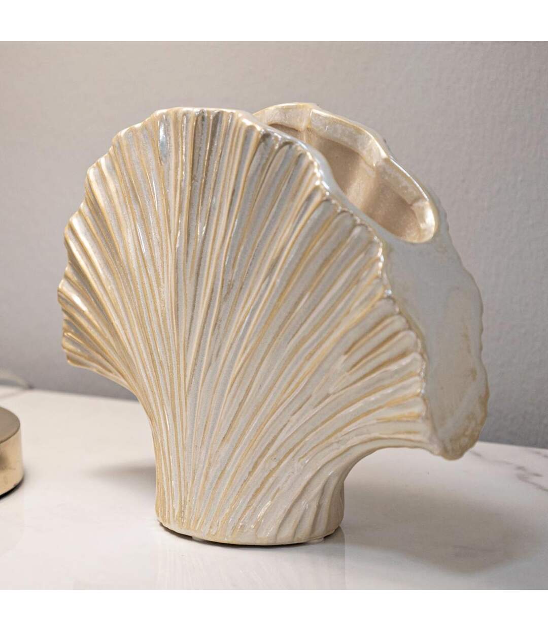 Vase en Céramique Perly 27cm Blanc-4