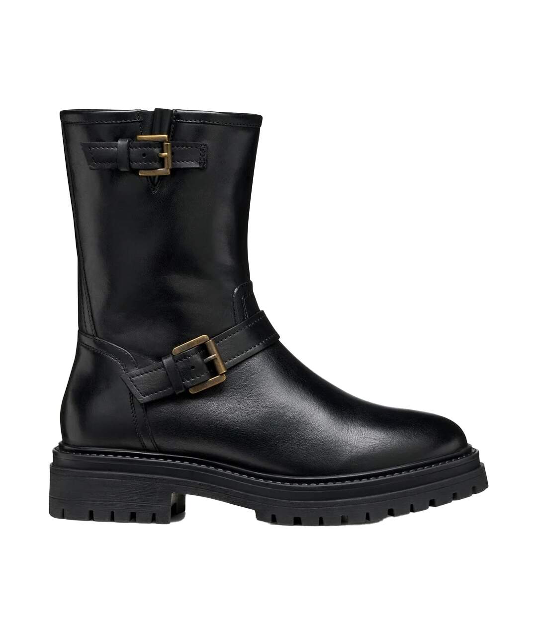 Womens/ladies D Iridea D Leather Ankle Boots Black Geox-3