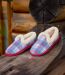 Women's Checked Slippers with Faux-Fur Lining - Pink Blue-5