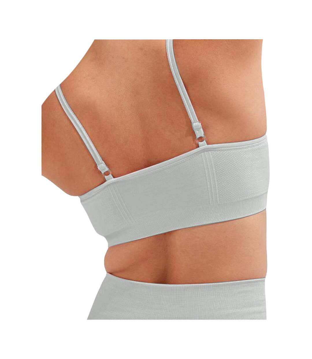 Womens/ladies melange seamless 3d sports bra cool grey TriDri-2