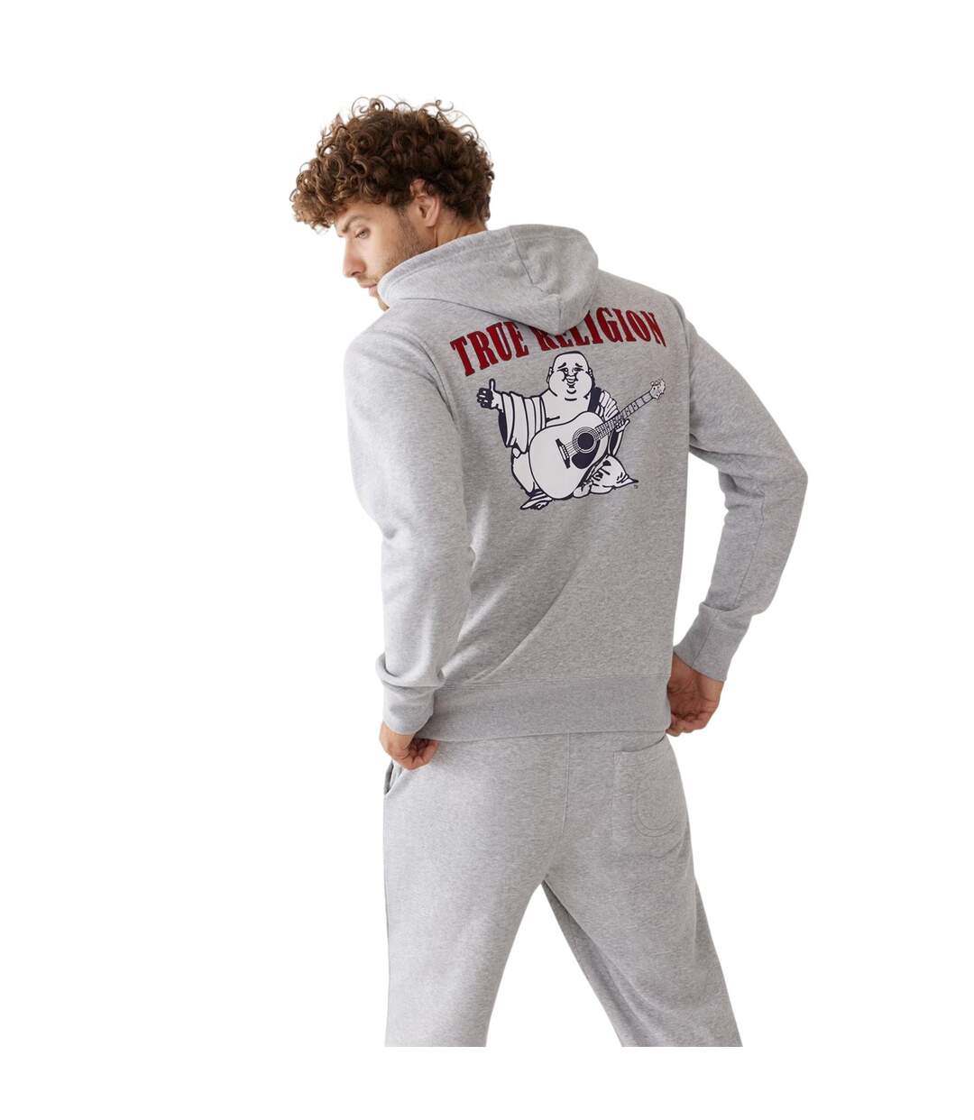 Sweat À Capuche Homme Gris Chiné True Religion-3
