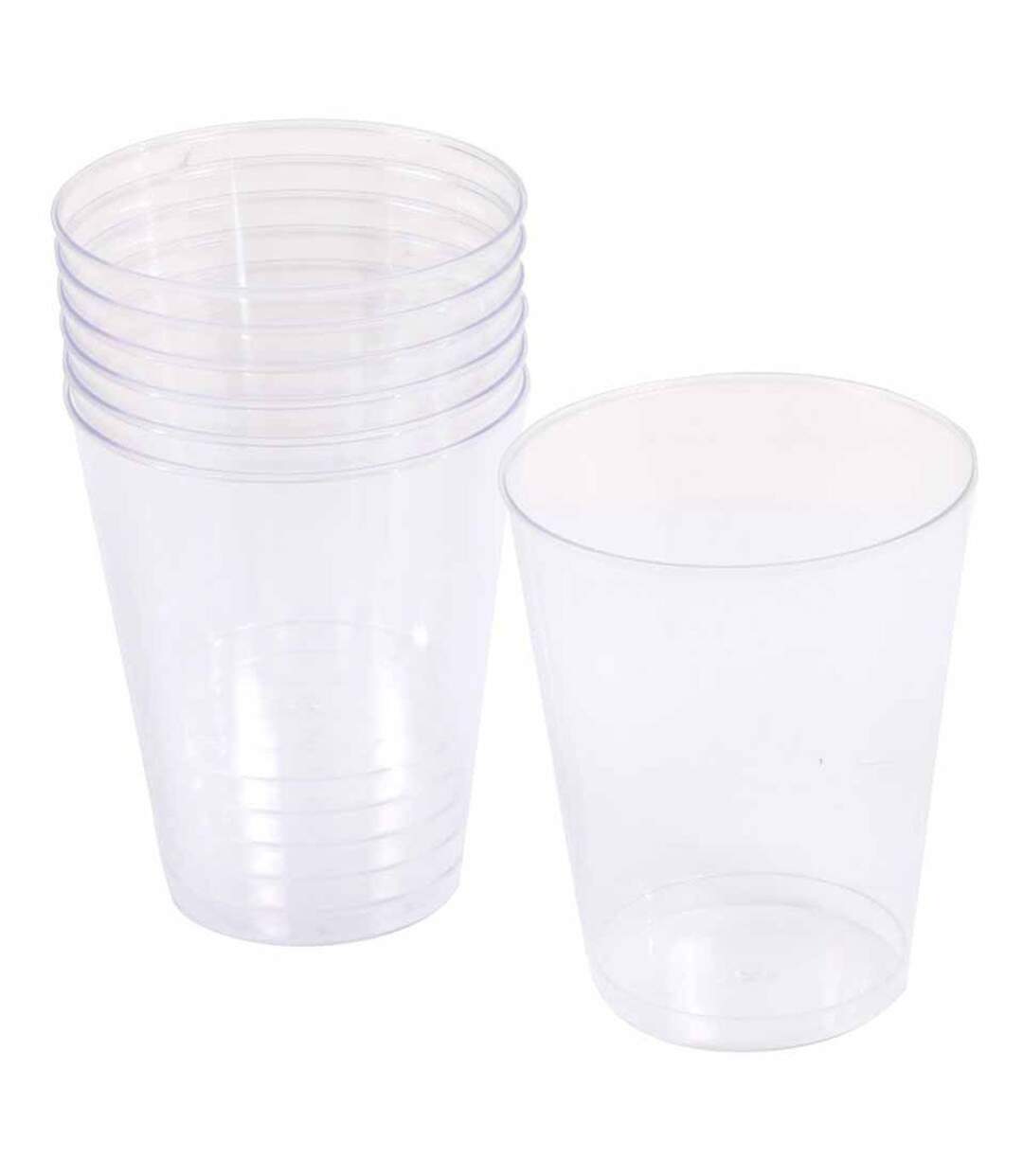 Lot de 6 Verres à Eau Réutilisable Plastique 33cl Transparent-1