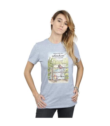 Disney Femme/Les femmes Winnie The Pooh Adventure Cotton Boyfriend T-Shirt (Gris sportif) - UTBI47401