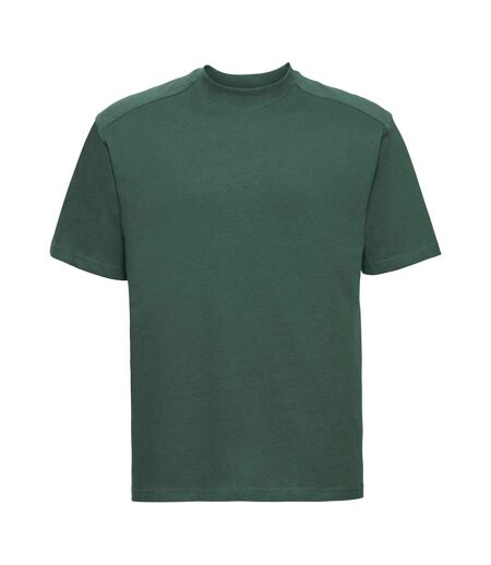 Mens heavyweight t-shirt bottle green Russell