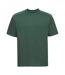 Mens heavyweight t-shirt bottle green Russell