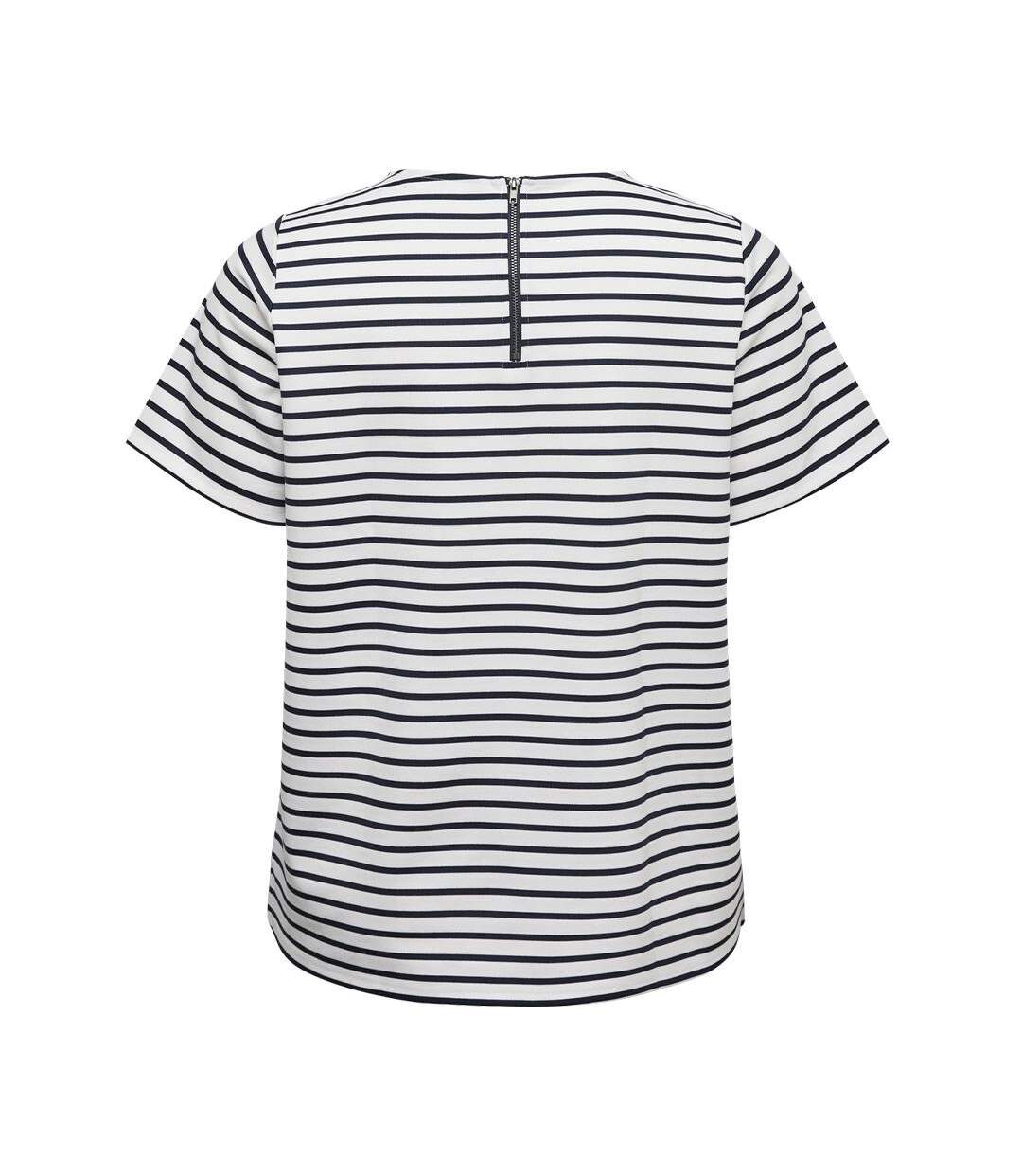 T-Shirt blanc/noir femme vero moda vmcabby-2