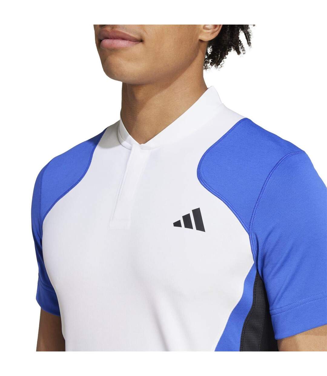 Polo Tennis Pro Homme Blanc Bleu Noir Adidas-4