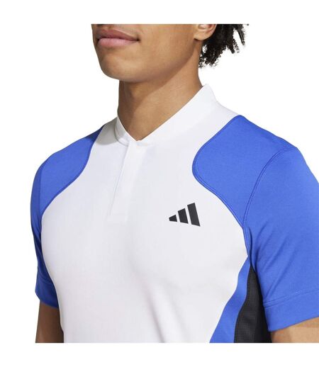 Polo Tennis Pro Homme Blanc Bleu Noir Adidas
