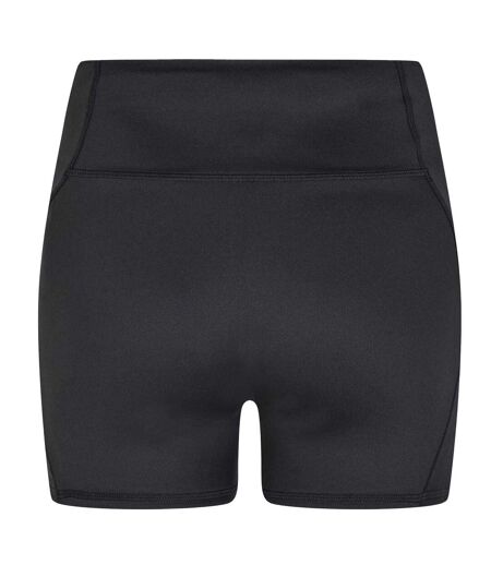 Womens/ladies Logo Workout Compression Shorts Black Everlast