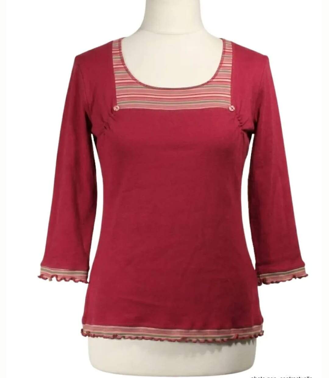 T-shirt Manches Longues Femme 100% Coton Fuchsia – Confort Absolu-4