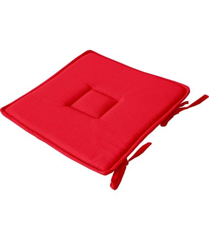 Galette de chaise uni effet Bachette - 40 x 40 cm - Rouge