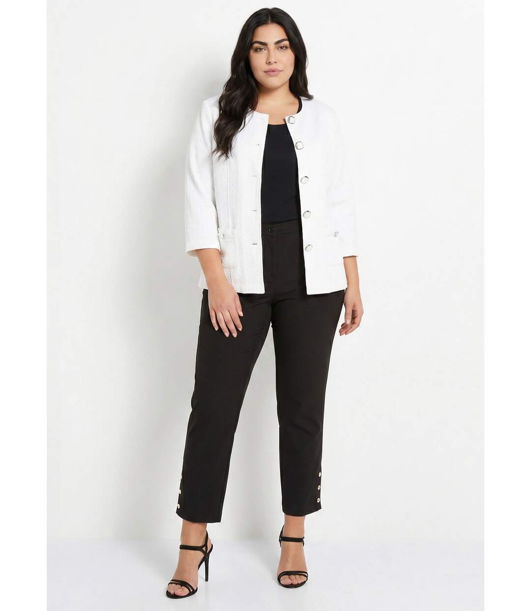 Veste ras de cou manches 3/4-3
