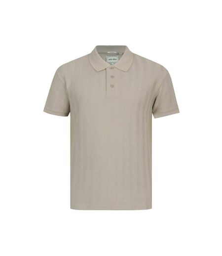 Mens Herringbone Cotton Polo Shirt Beige Jack Wills