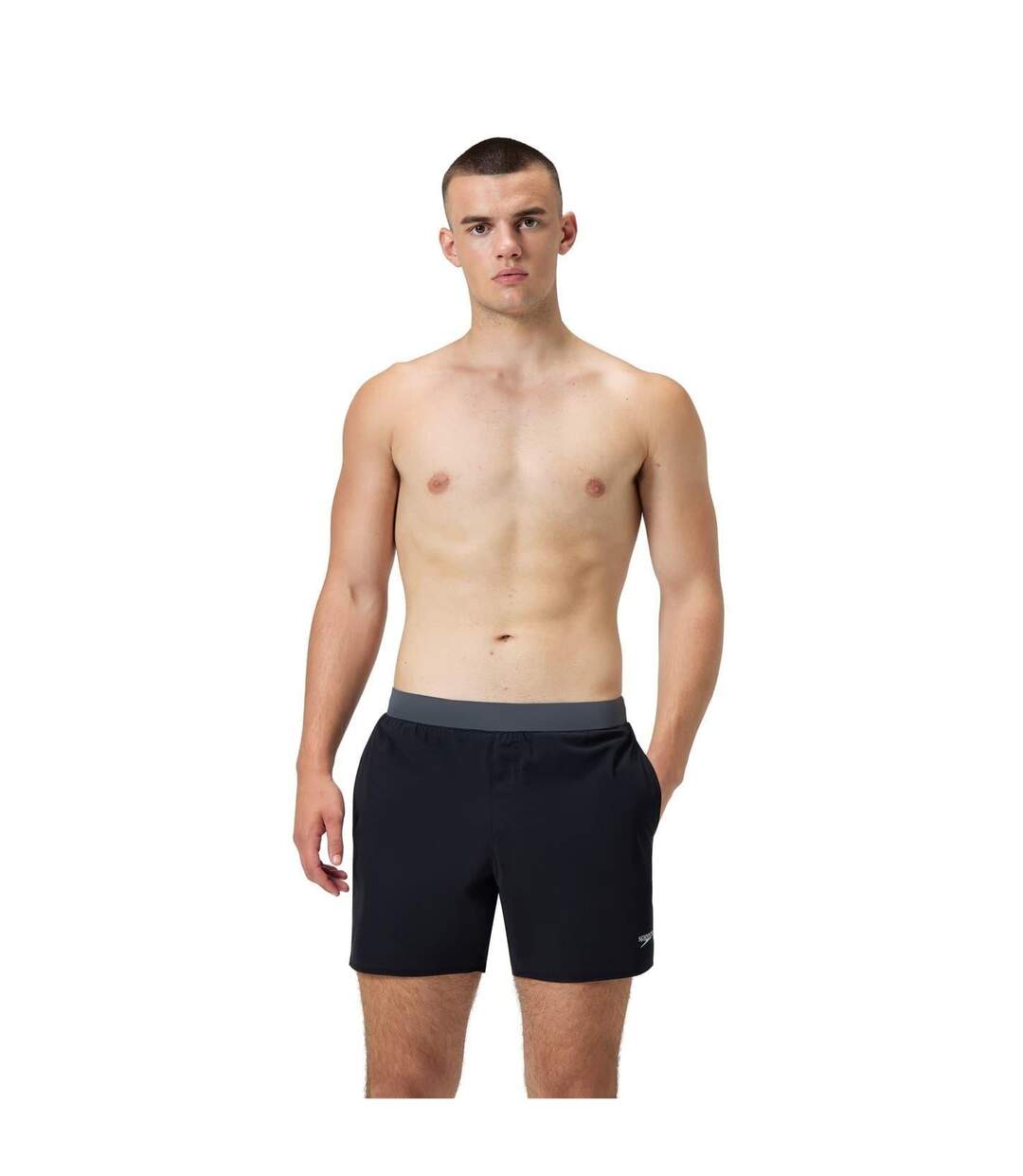 Mens Lookout Volley 4 Way Stretch Zip Pocket Swim Shorts Anthracite Speedo-4
