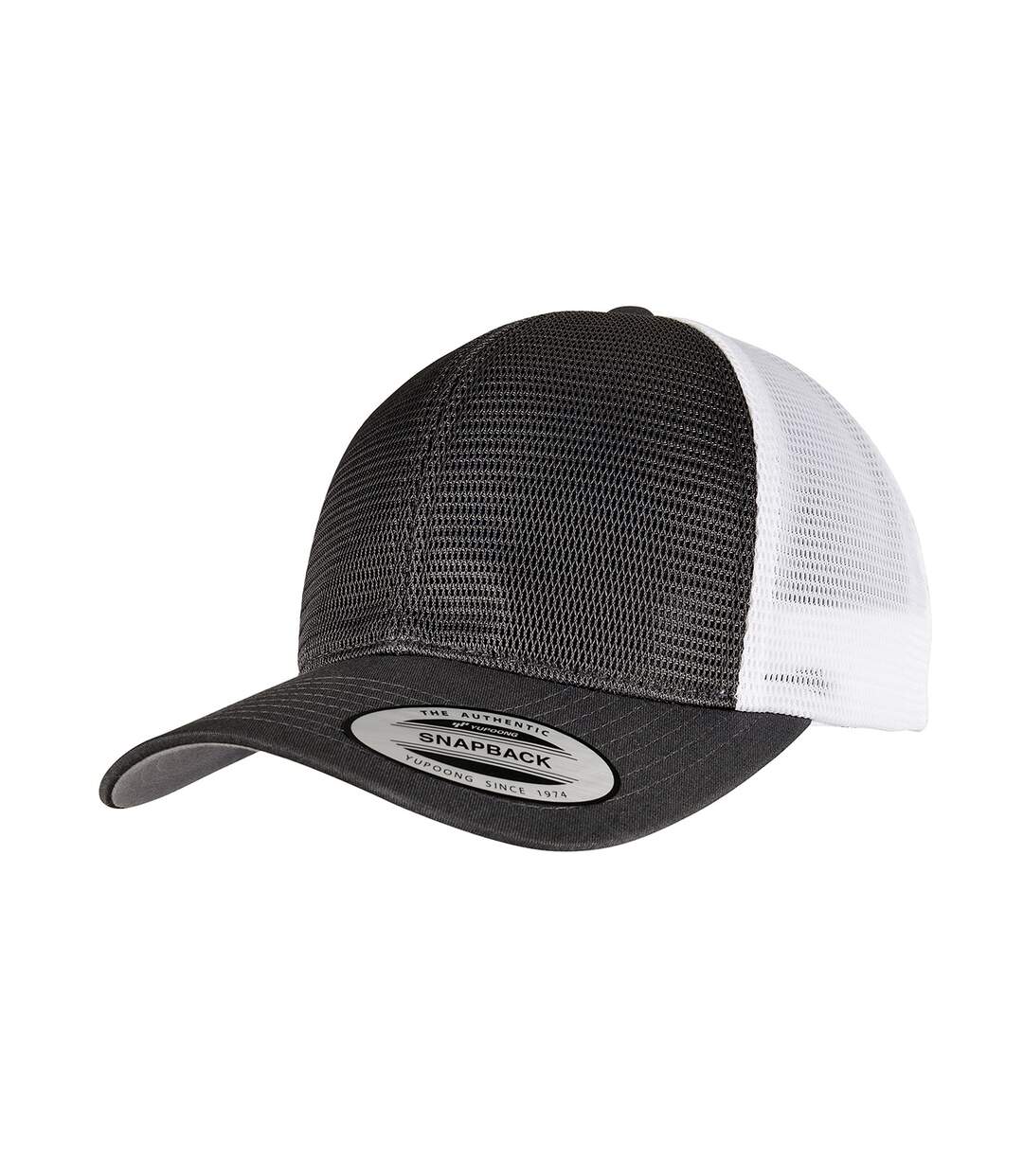 Casquette omnimesh adulte gris foncé / blanc Flexfit-1