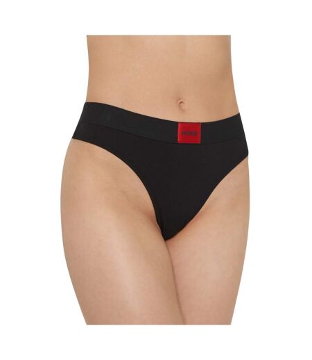 Womens/ladies Logo Thong Black Red Hugo