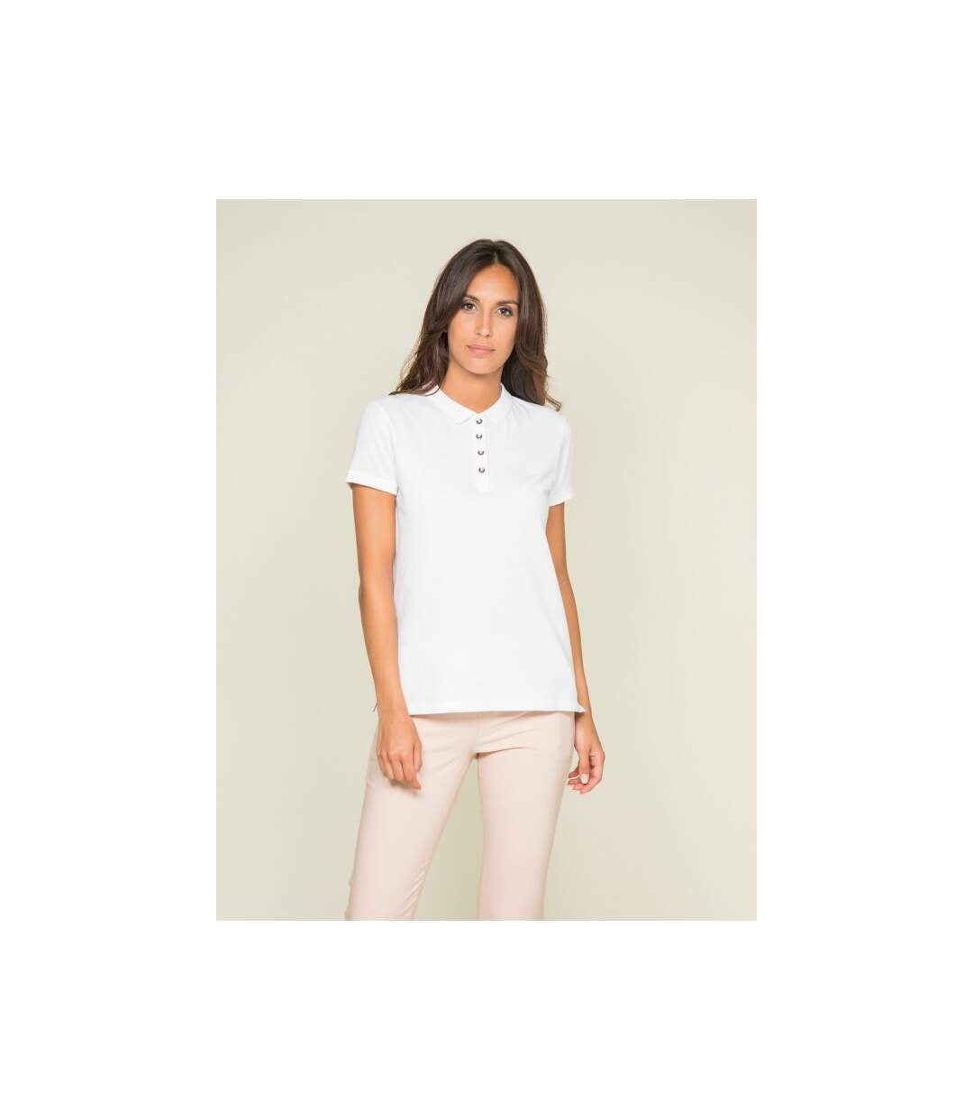 Polo manches courtes en coton piqué FOLORA - Dona X Lisa-1