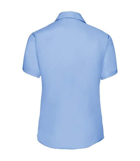 Collection Chemisier À Manches Courtes Sans Repassage Femme Bleu Pâle Russell