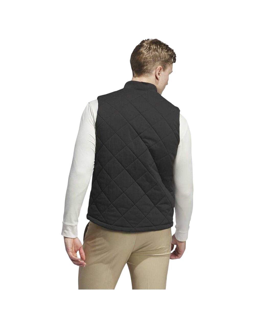Mens Golf Quilted Recycled Polyester Gilet Black Adidas-3