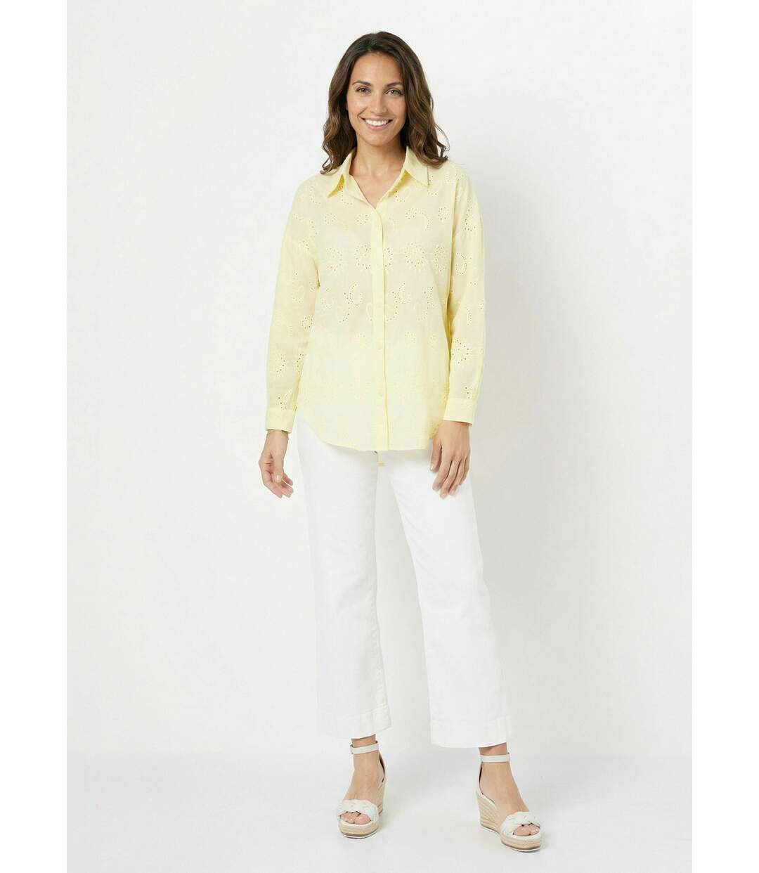 Chemisier coton avec broderie anglaise-3