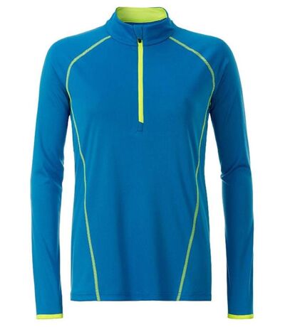 Maillot running respirant manches longues - Femme - JN497 - bleu vif