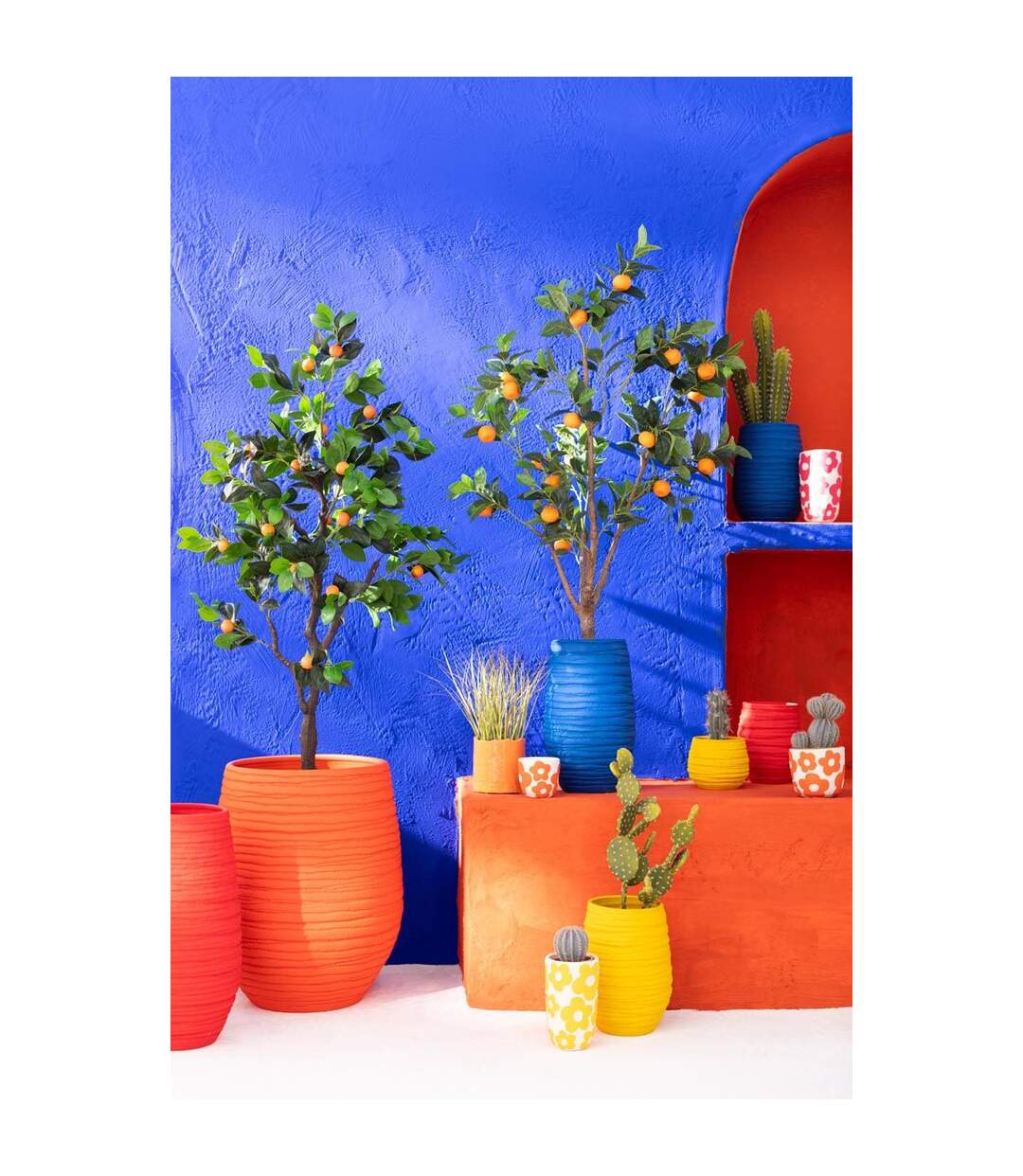 Arbre Artificiel en Pot Oranger 130cm Vert-4