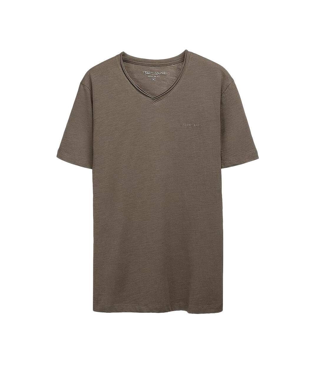 T-shirt kaki homme teddy smith gildas-1