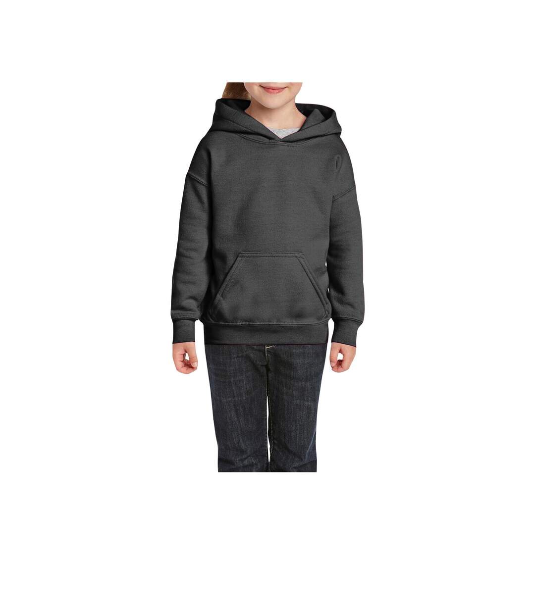 Sweat à capuche unisexe gris chiné Gildan-2