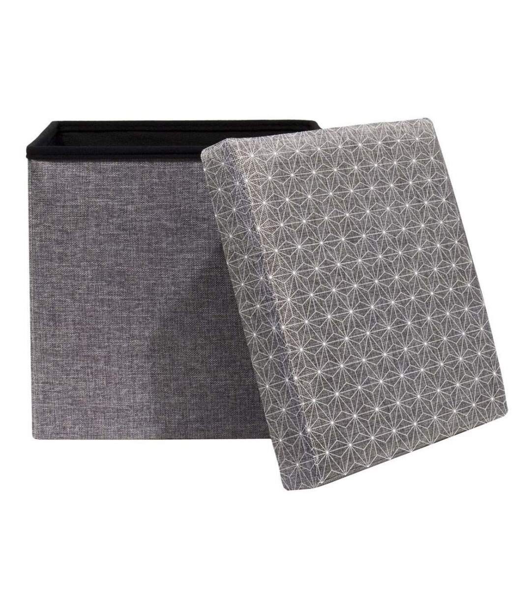 Coffre rangement pouf tissu-3