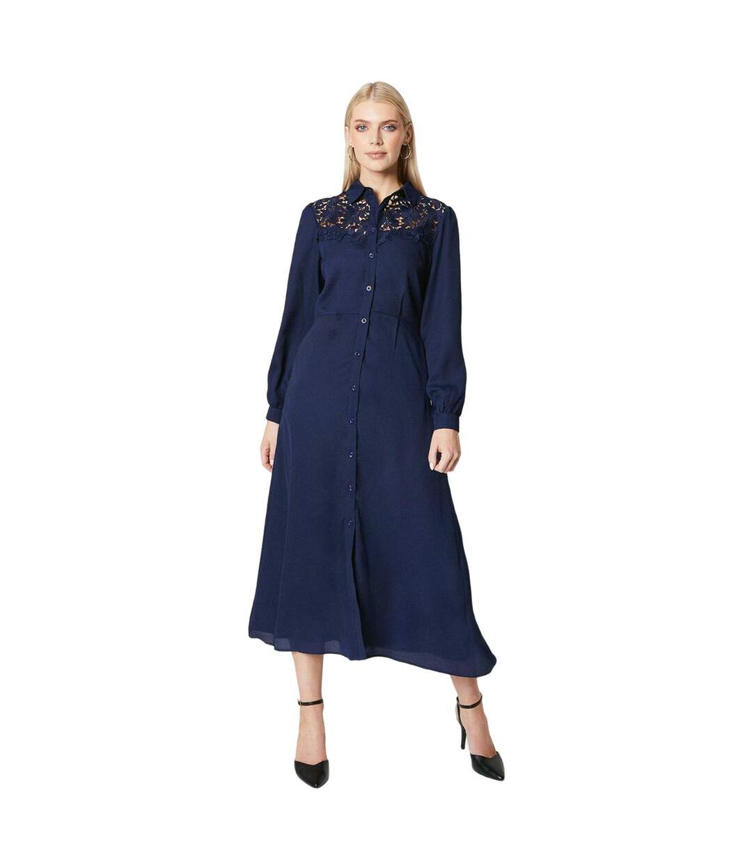 Robe mi-longue femme bleu marine Principles-1