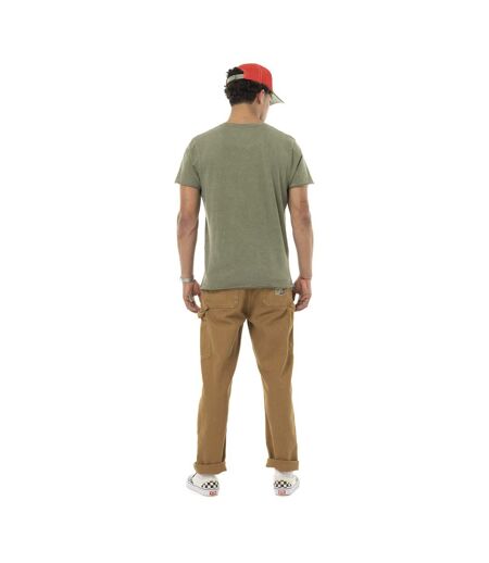 T-shirt homme col rond regular en coton effet usé print devant Lone Vondutch