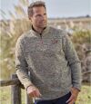 Pack of 2 Men's Brushed Fleece Pullovers - Half Zip - Blue Gray Atlas For Men