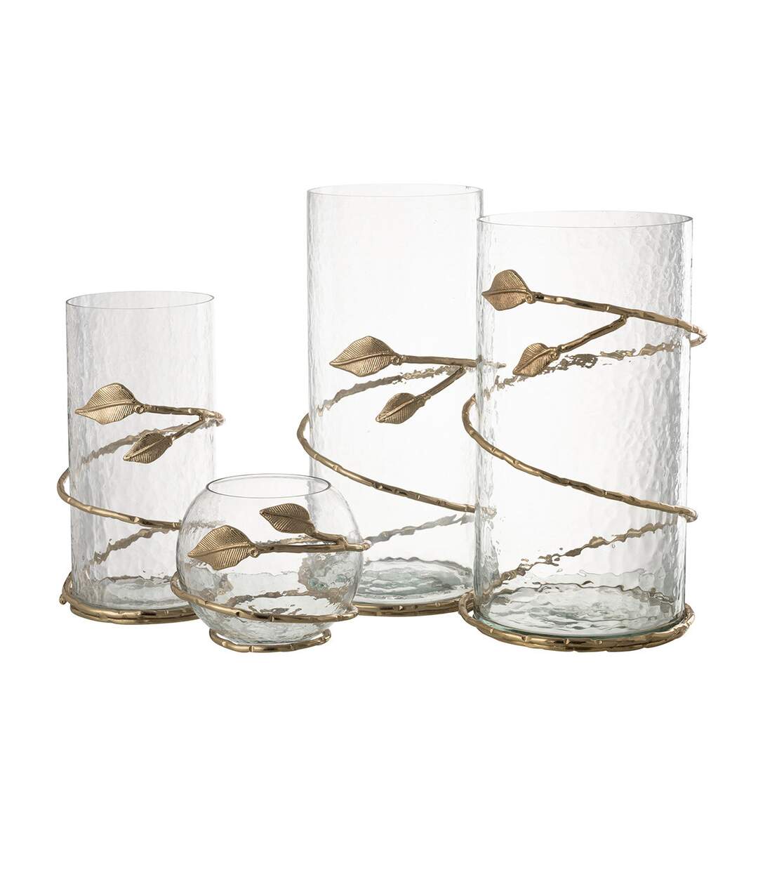 Vase en Verre Feuille Ofelia 34cm Transparent-5