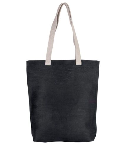 sac shopping en toile de jute - KI0229 - noir