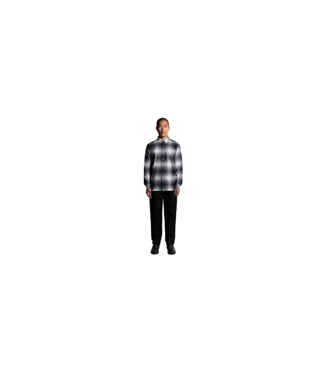 Chemise Manches Longues En Flanelle Motif/style Motif Écossais Homme Bleu Nuit Blanc À Carreaux Lyle & Scott-1