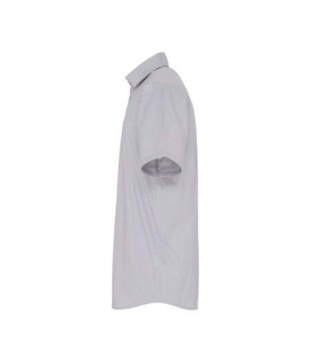 Premier Mens Poplin Stretch Short-Sleeved Shirt (Silver) - UTPC6055