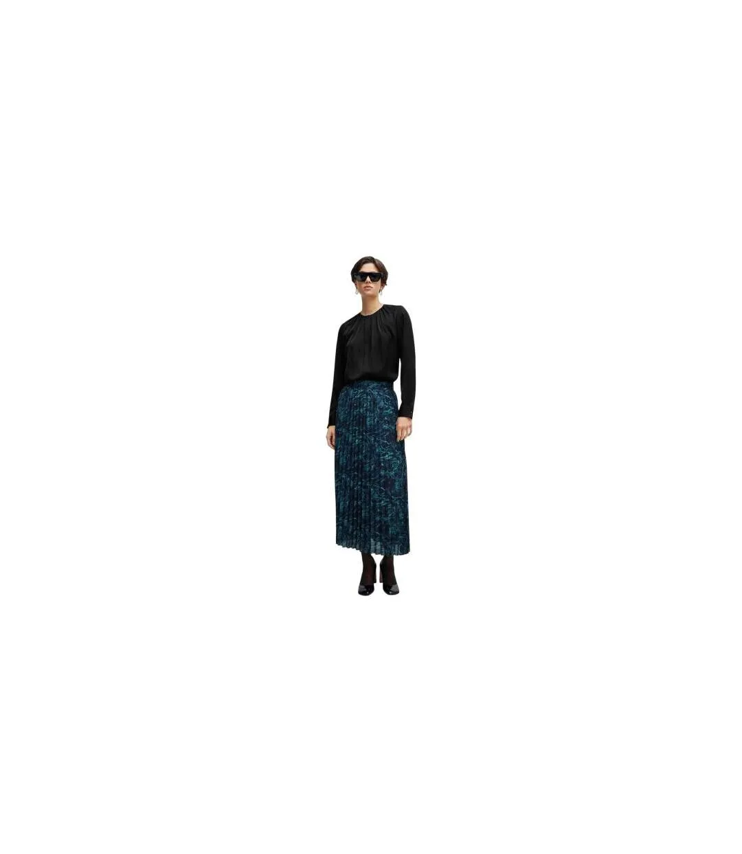 Jupe Mi-longue Motif/style Marbré Femme Marron Hugo Boss-1