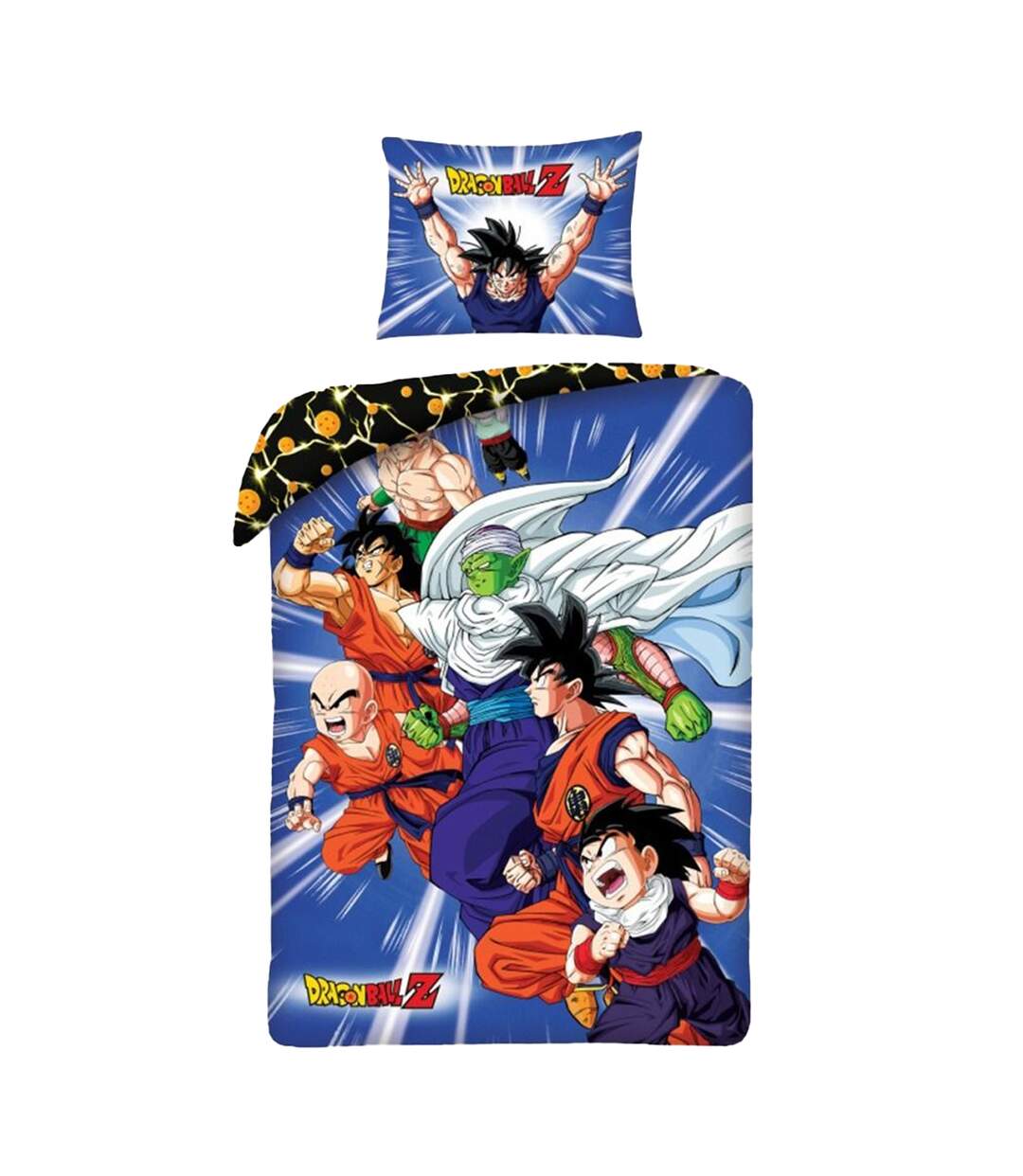 Saiyan Reversible Duvet Cover Set Multicoloured Dragon Ball Z-1