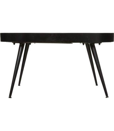 Table basse Siwan en bois de manguier - Diamètre 70 cm - Noir et Doré