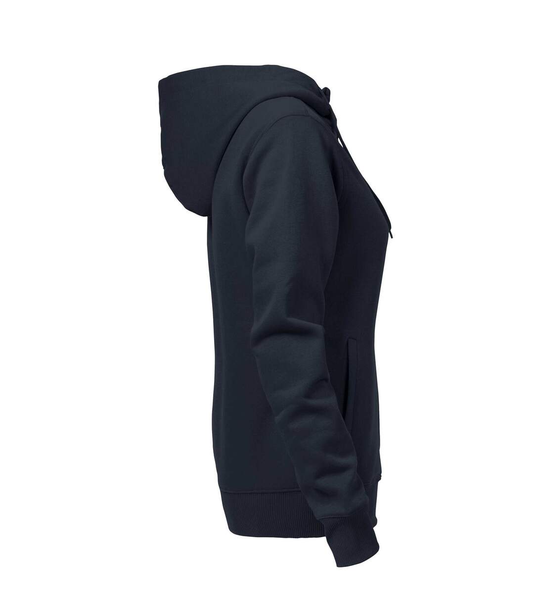 Womens/ladies Overhead Full Zip Hoodie Dark Navy Printer-2