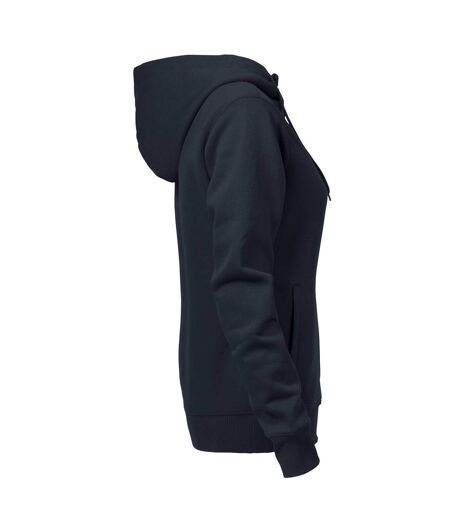 Womens/ladies Overhead Full Zip Hoodie Dark Navy Printer