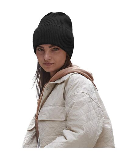 Bonnet Oversize À Manchettes Noir Beechfield