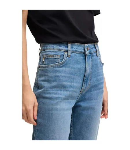 Womens/ladies Ada High Waist Jeans Blue Boss